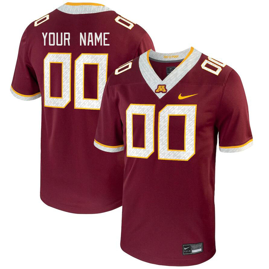 Custom Minneota Golden Gophers Name And Number College Football Jerseys Stitched-Maroon - Click Image to Close